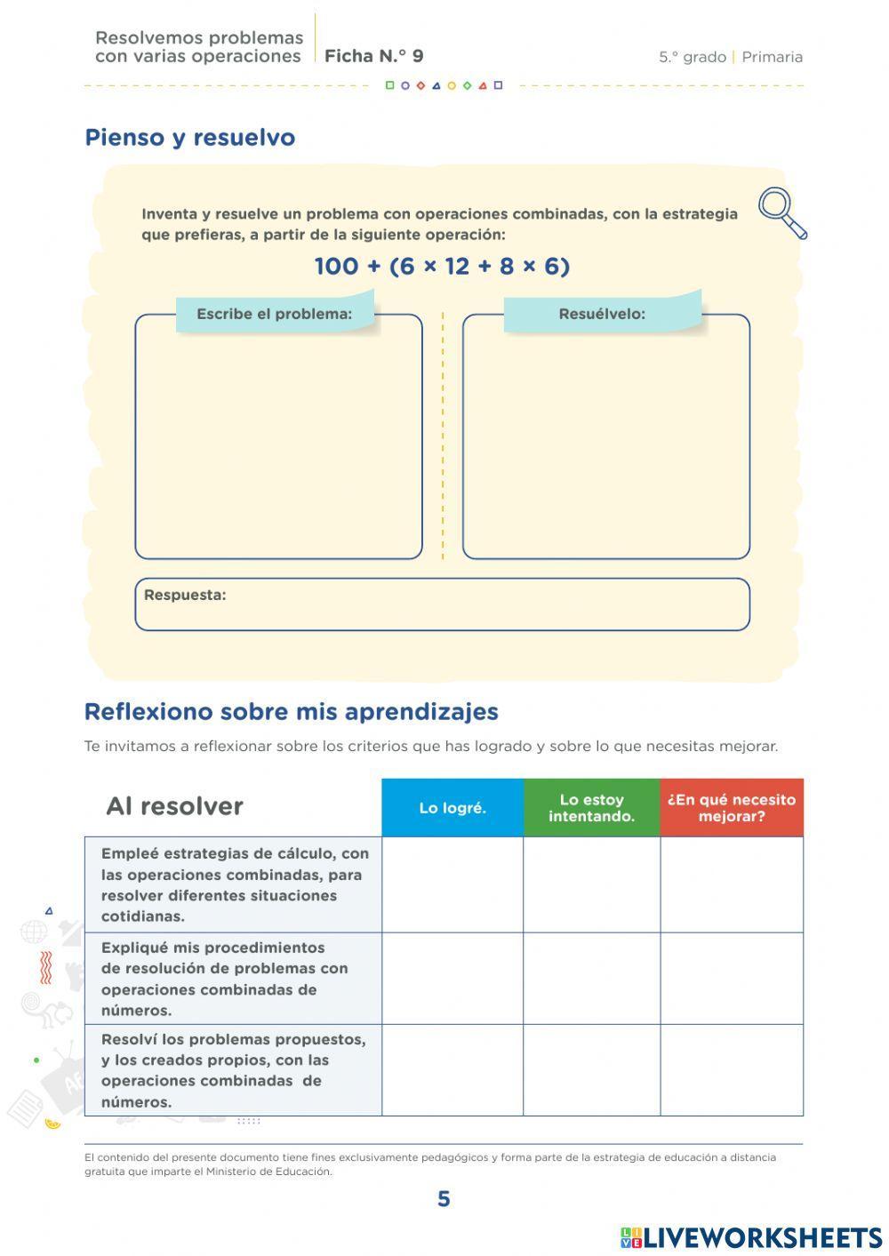Resolvemos problemas con varias operaciones