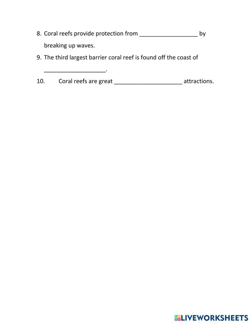 Social Studies -Ecosystems -Coral Reefs and Pine Forests