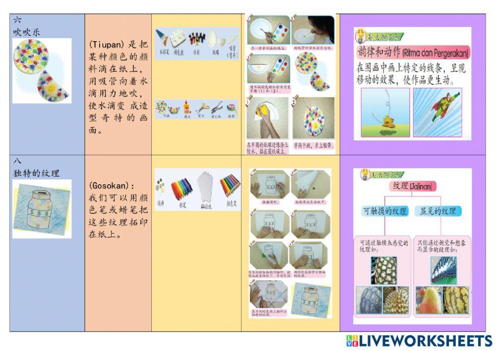 一年级美术笔记