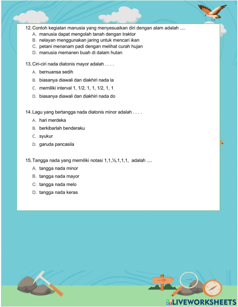 Penilaian harian tema 5