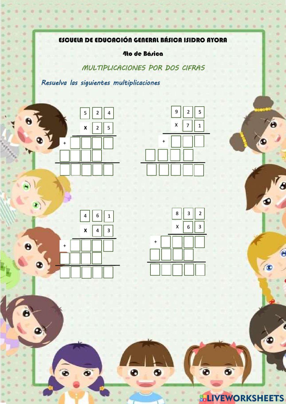 Multiplicaciones de dos cifras