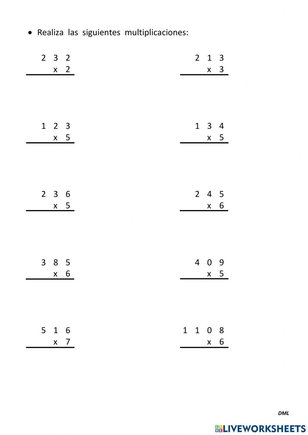 Multiplicaciones (DML 03)