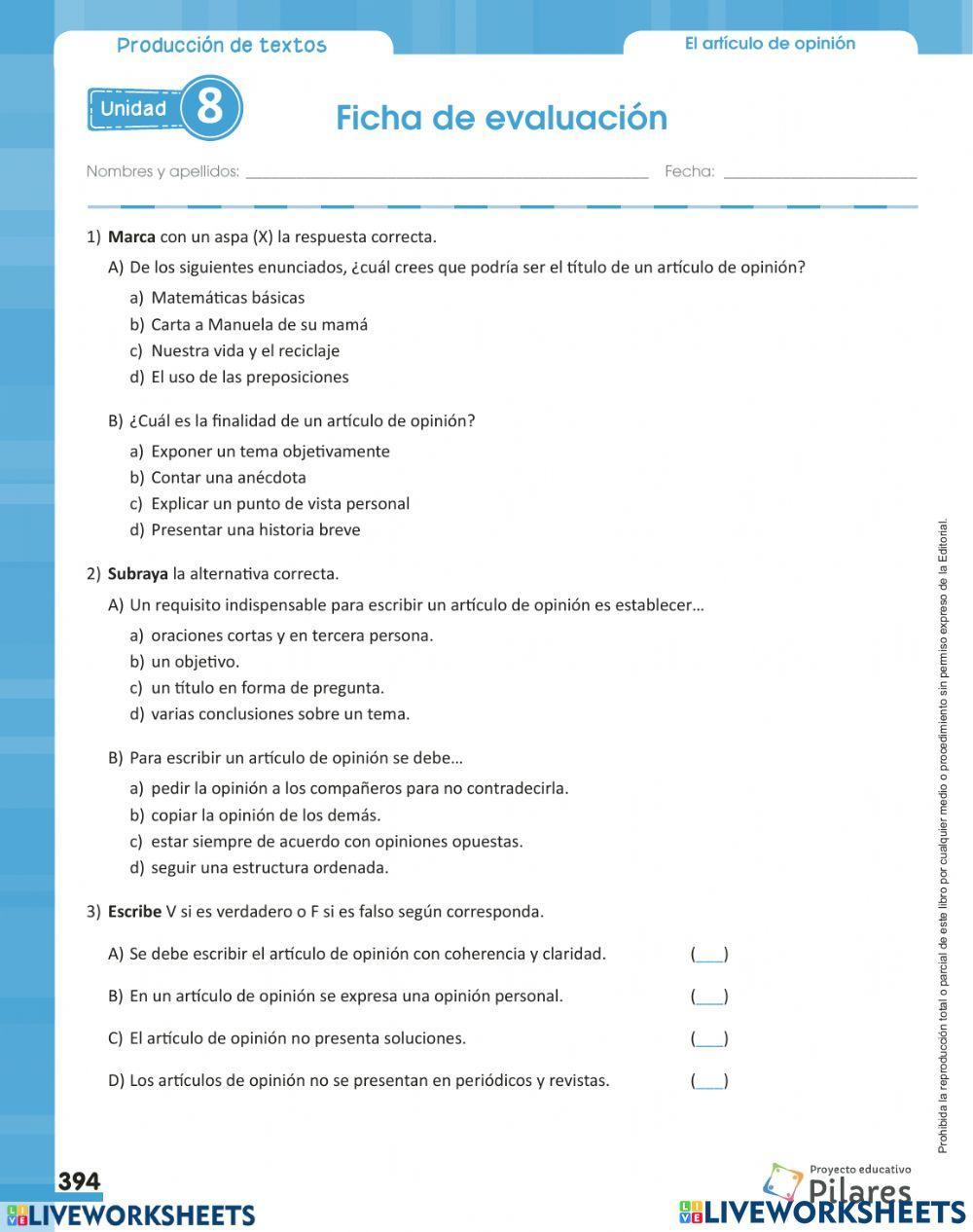 El artículo de opinión