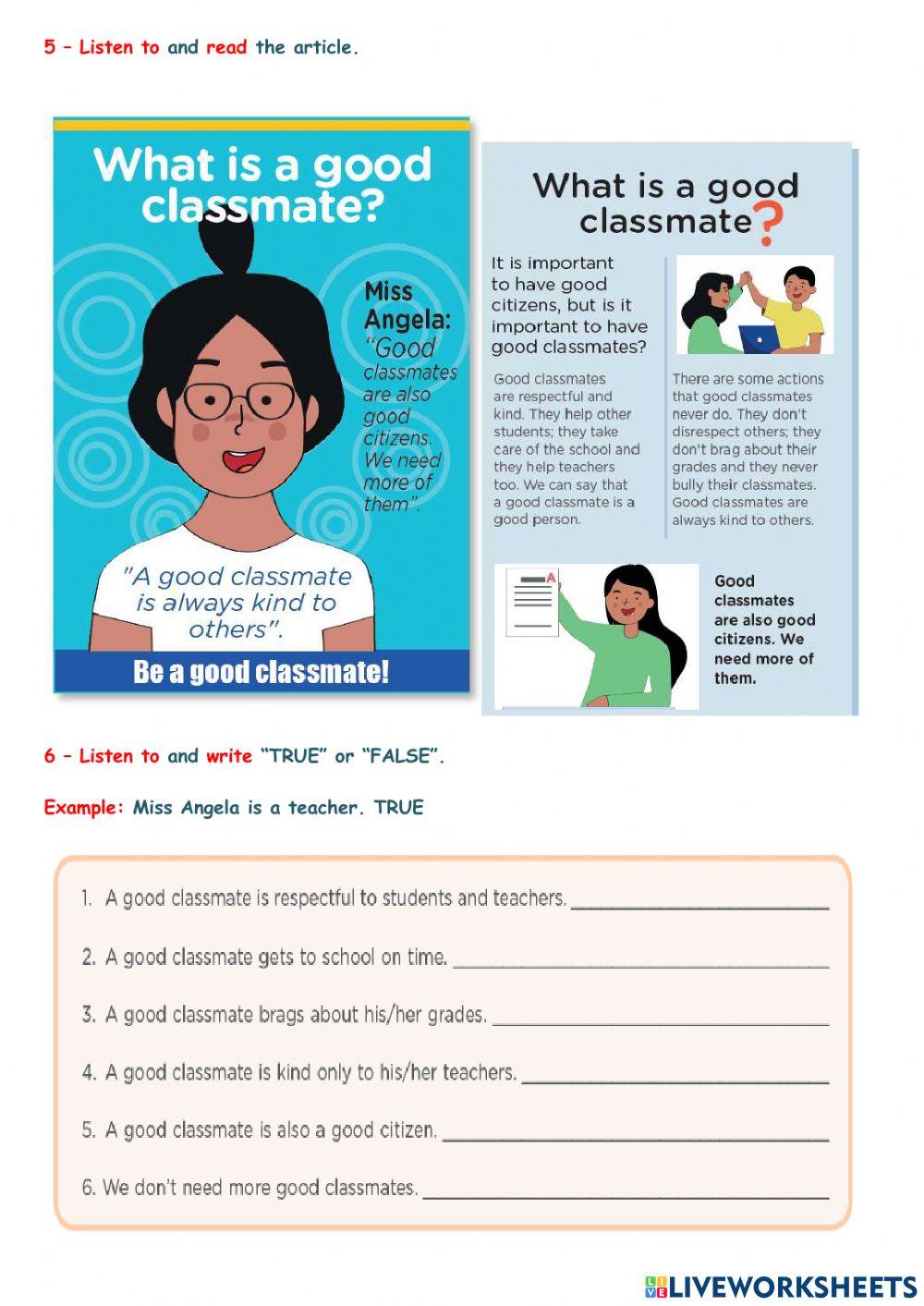 Do-s and Don’ts! & A Good Classmate is a Good Citizen!