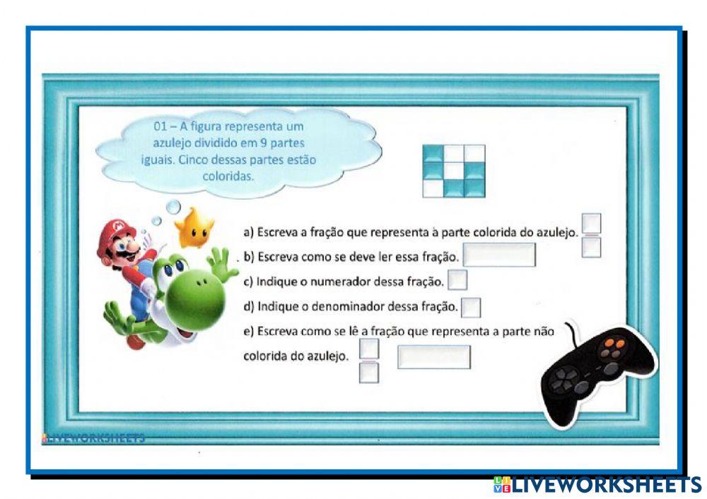 Fração - parte e inteiro- fração equivalente