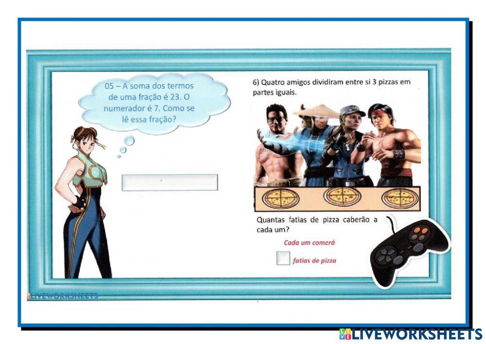 Fração - parte e inteiro- fração equivalente