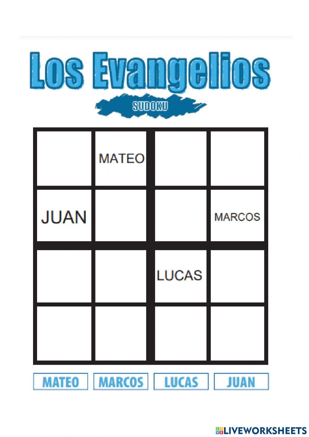 Sudoku de los evangelios