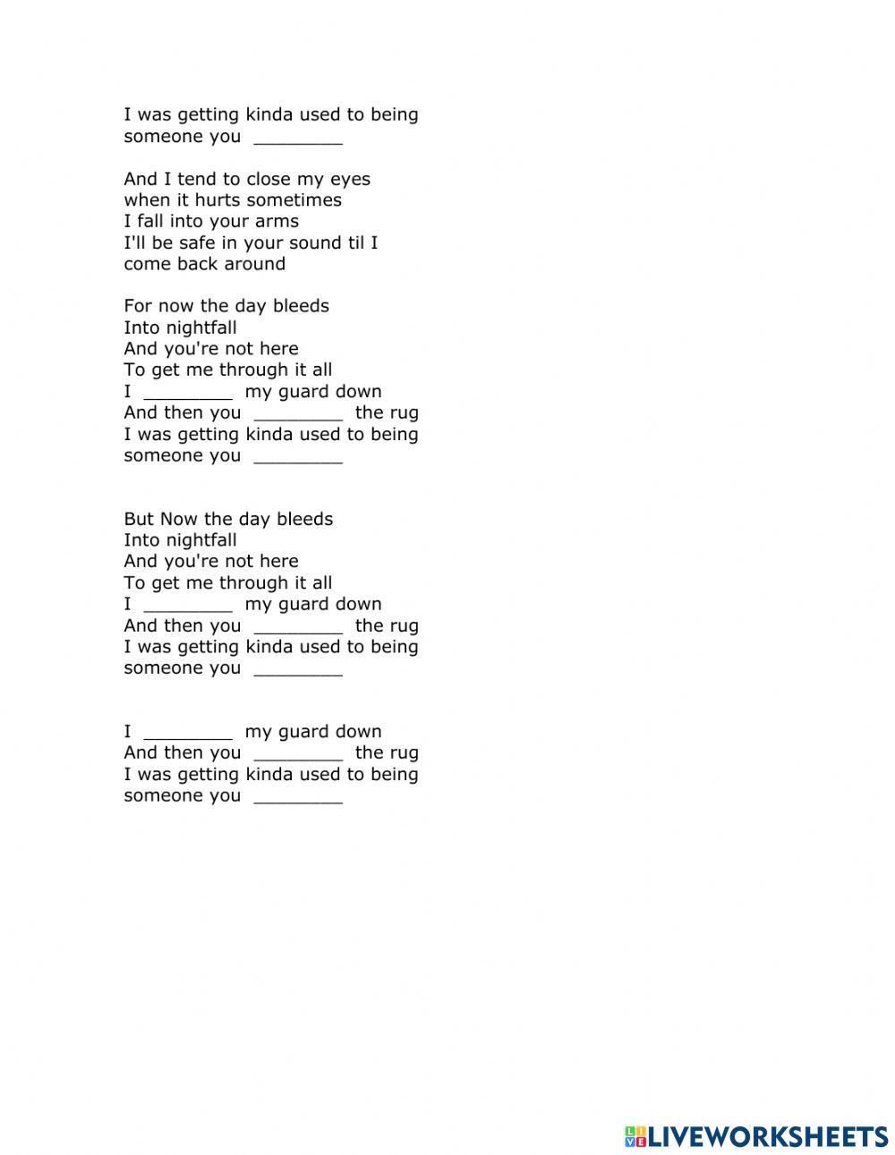 Someone you loved song