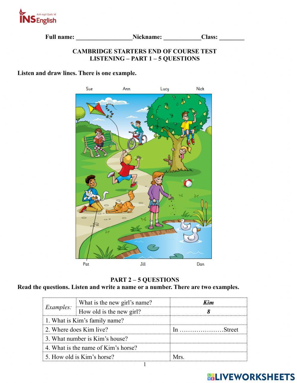 Cambridge Starters EOC Test answer Sheet Worksheet Live Worksheets cambridge-starters-eoc-test-answer-sheet-worksheet-live-worksheets