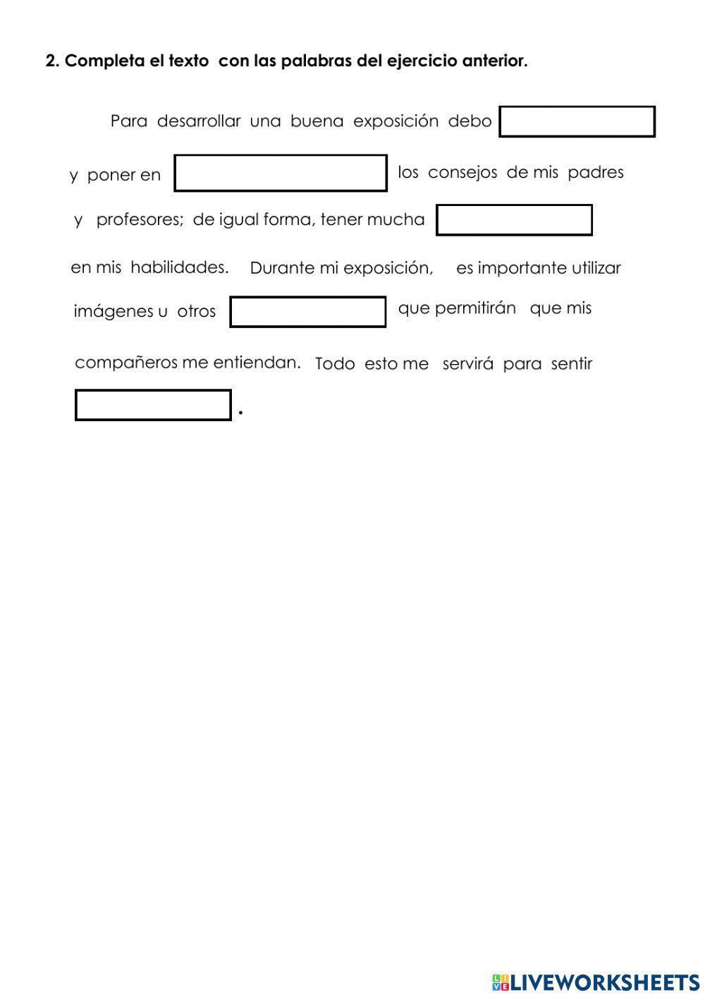 Preparación para exposición