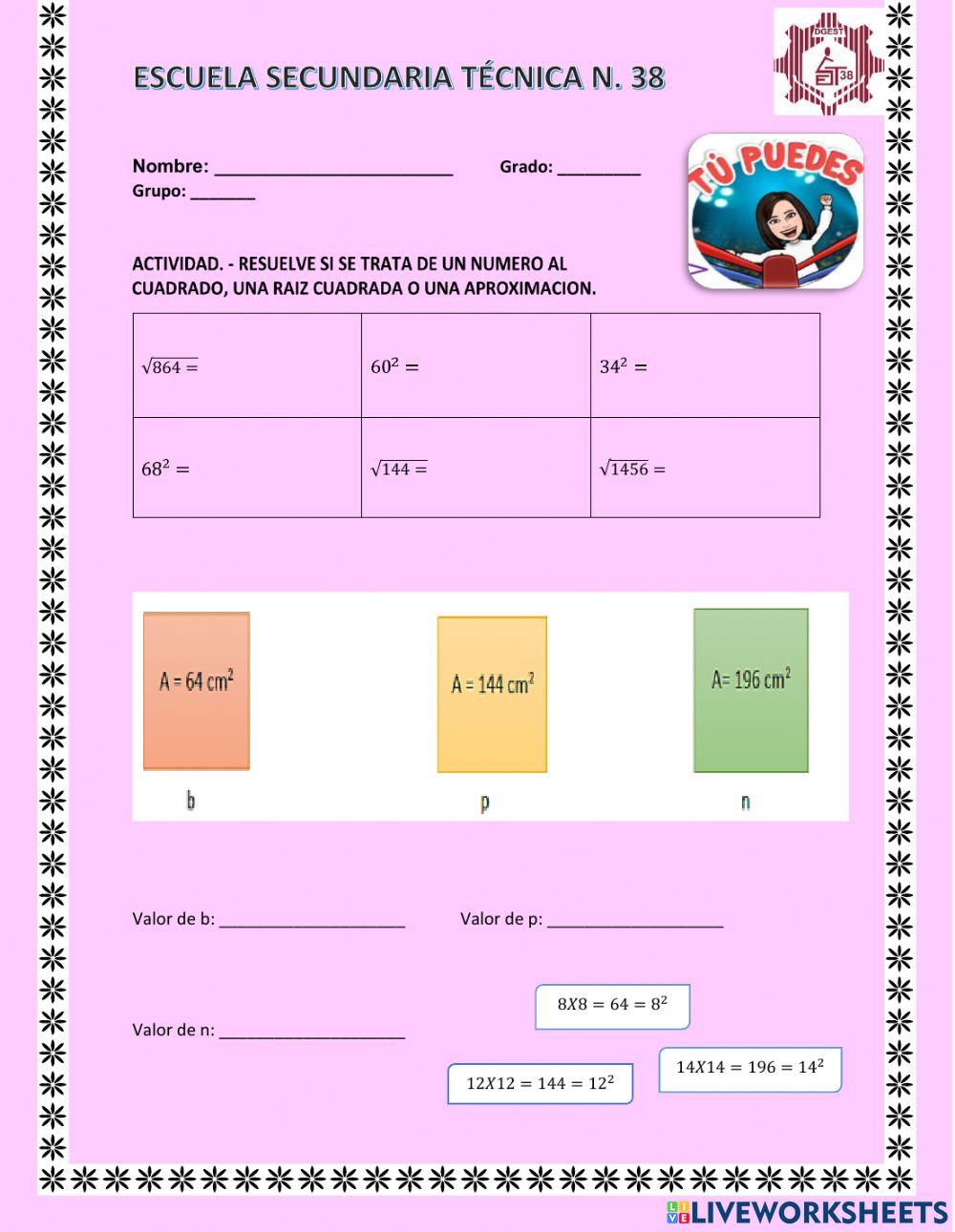 Aproximación de raíz y figuras