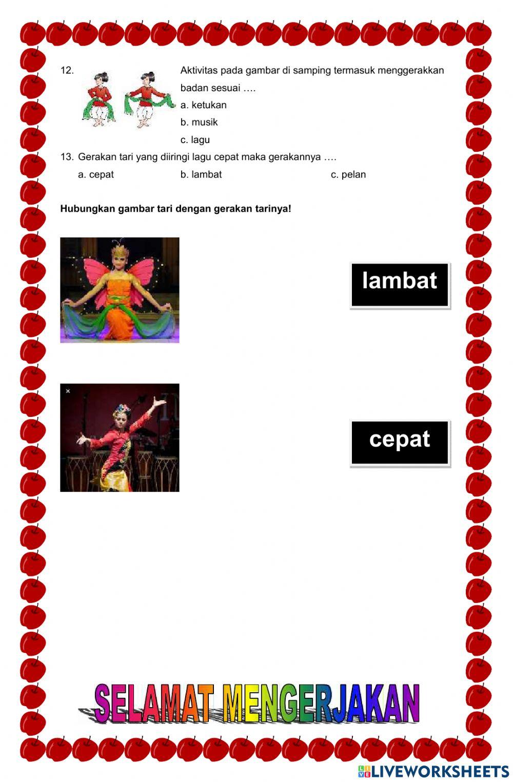 Soal SBdP Kelas 1 Tema 3 KD 3.3