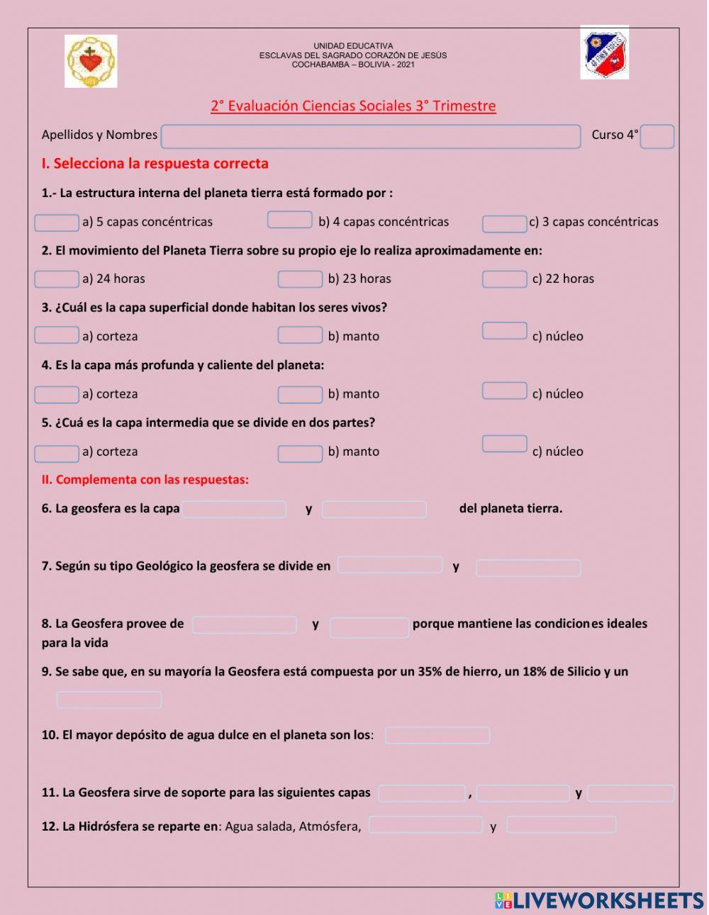 Evaluación Ciencias Sociales