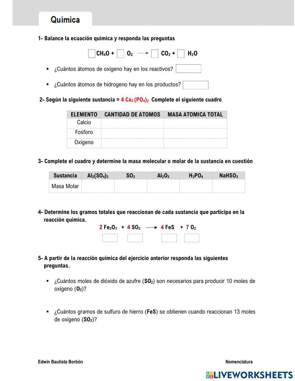 Estequiometría Estequiometría