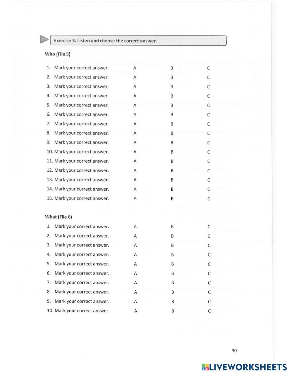 Unit 3: Information Questions