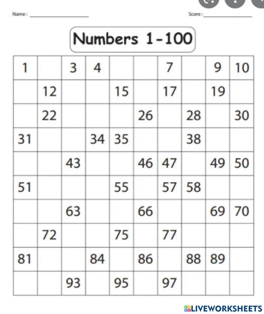 Missing numbers 1-100