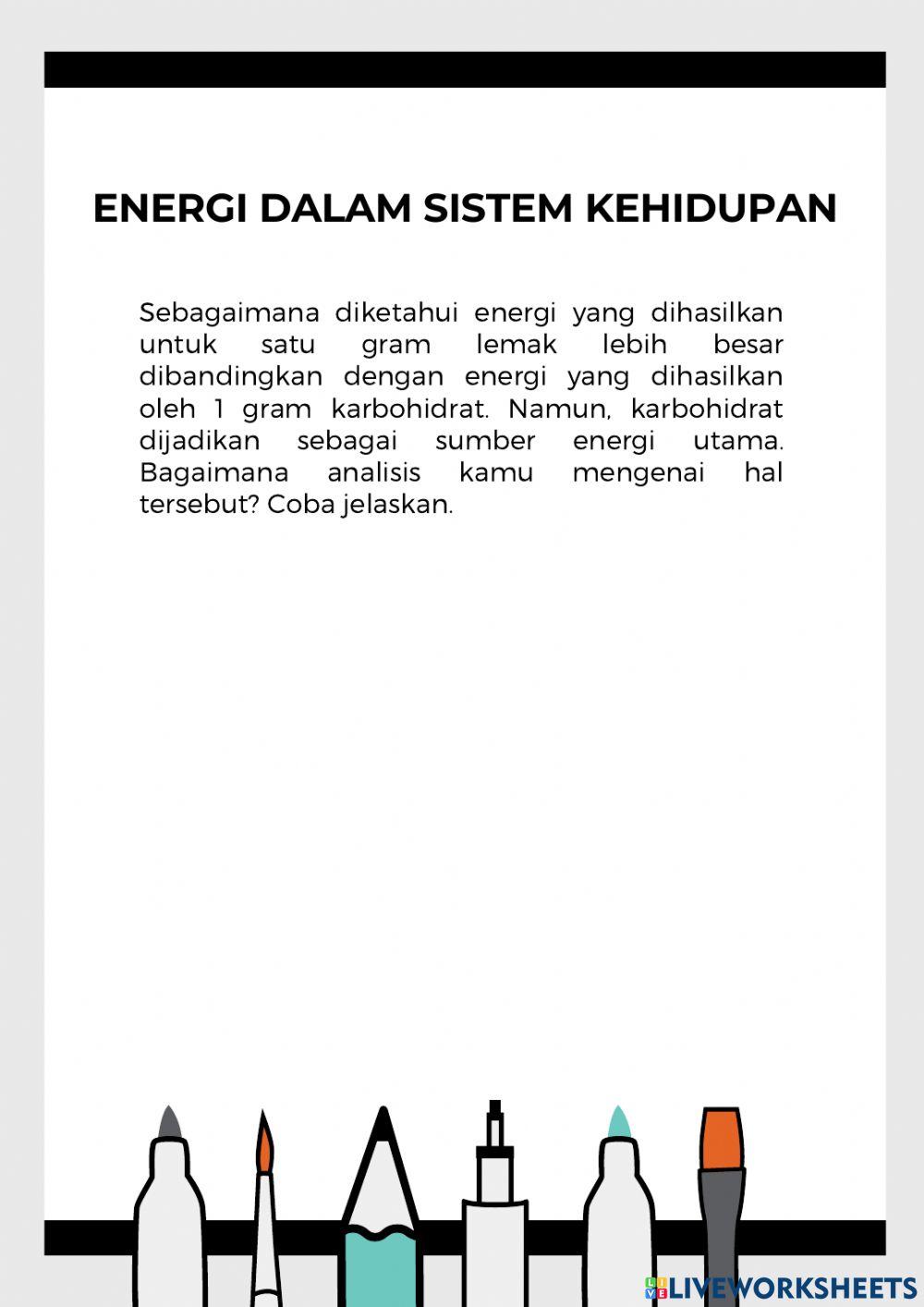 Energi dalam Sistem Kehidupan