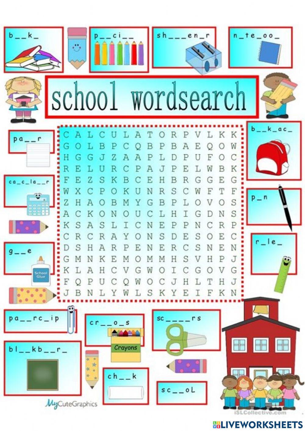 Word Search online worksheet for any | Live Worksheets