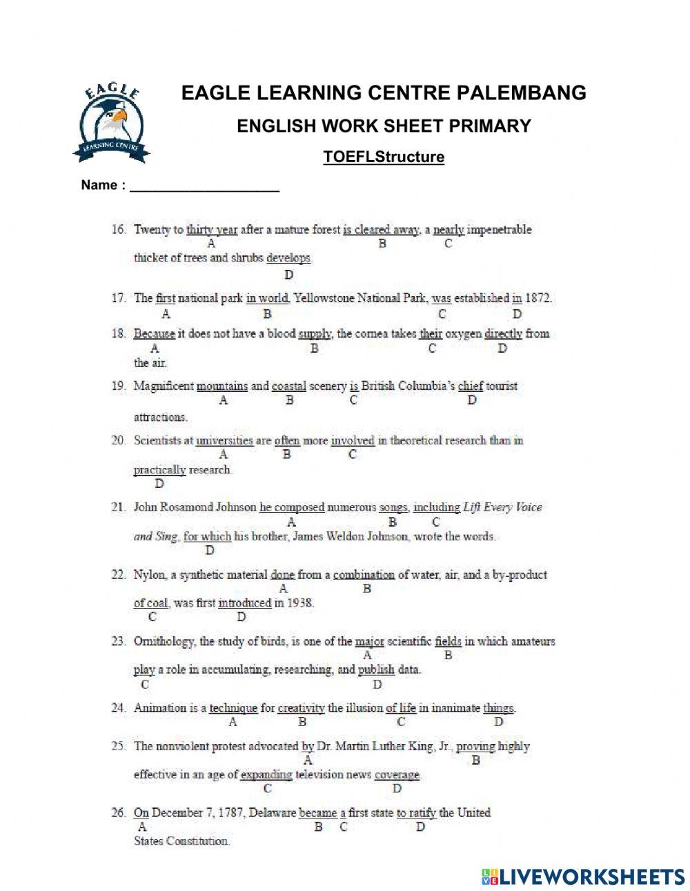TOEFL Structure 16-40