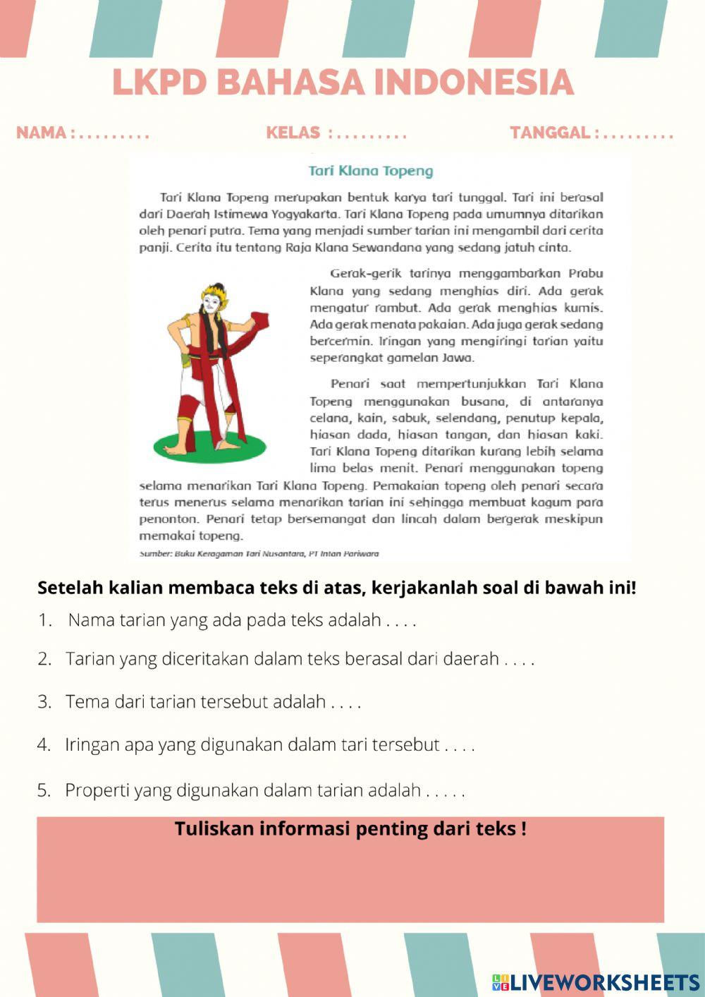 Menjawab pertanyaan dalam teks