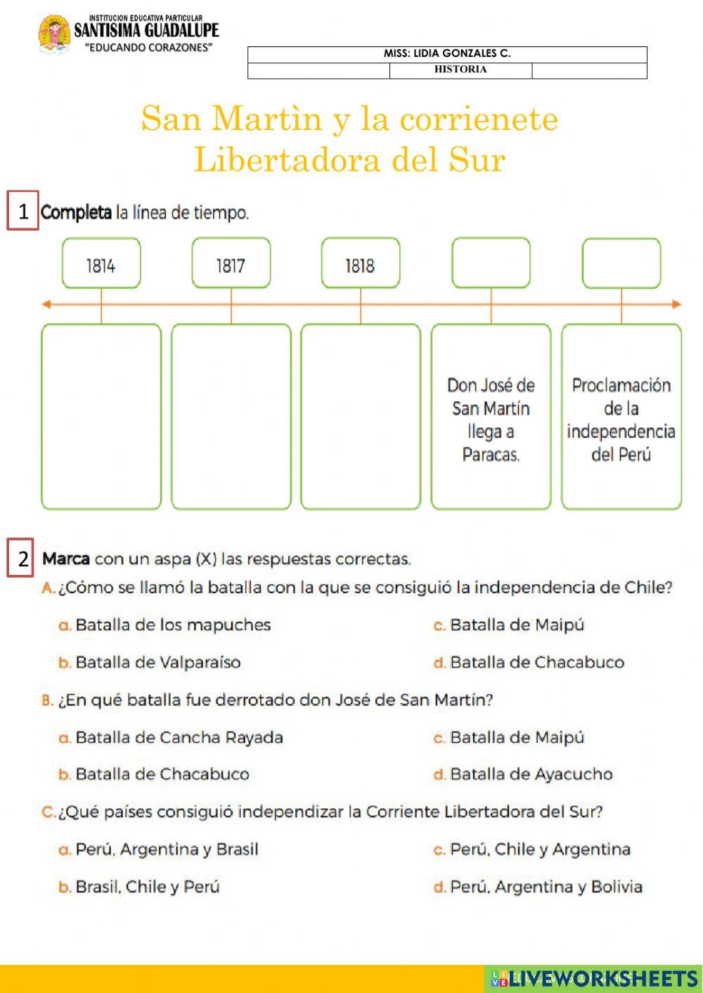San martin y la corriente libertadora del sur