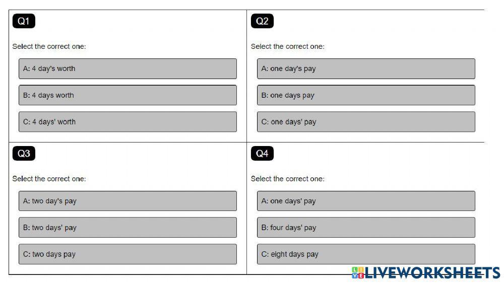 Possessive (2)-time expression