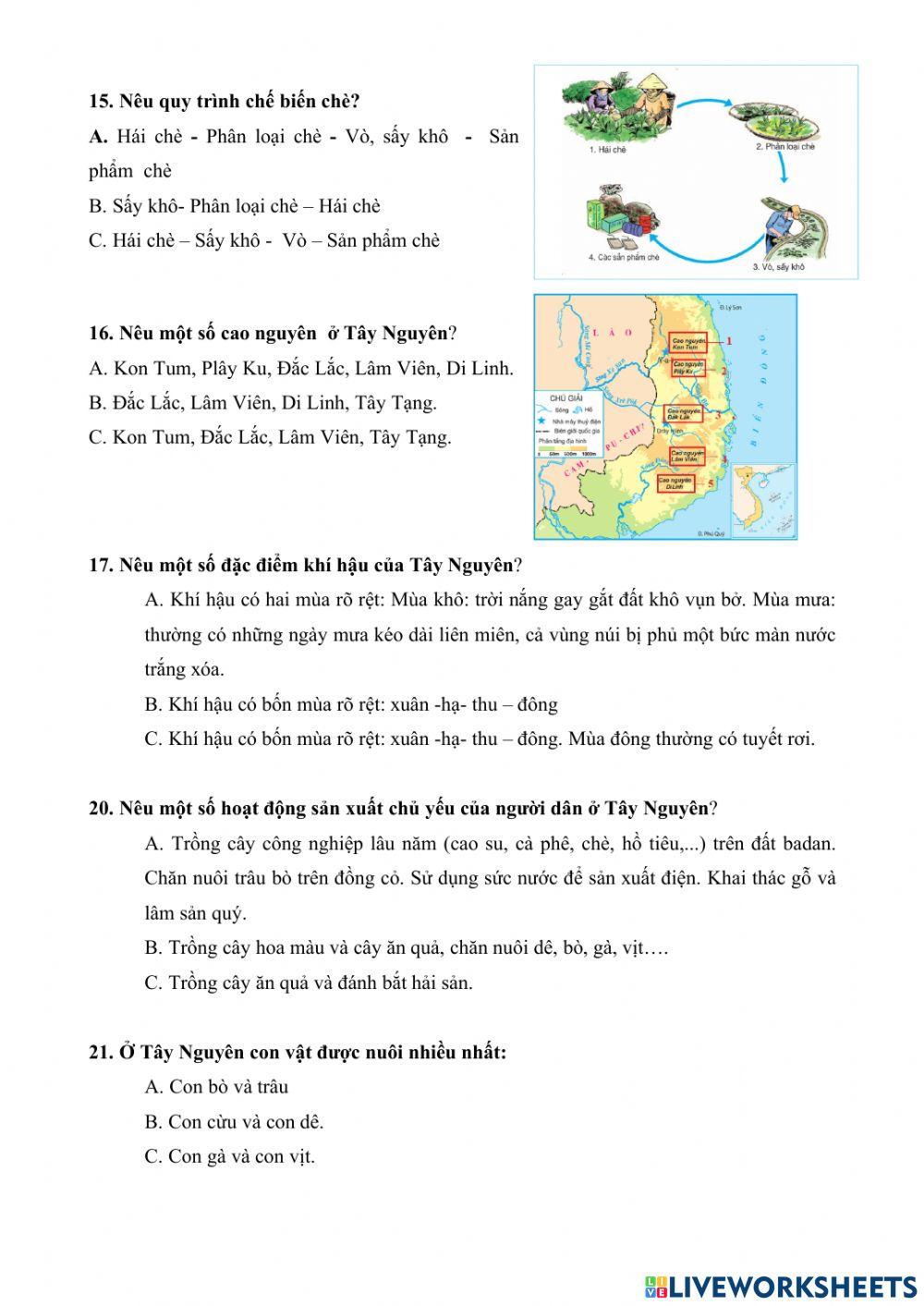 Ôn tập cuối kì 1- Địa lí 4