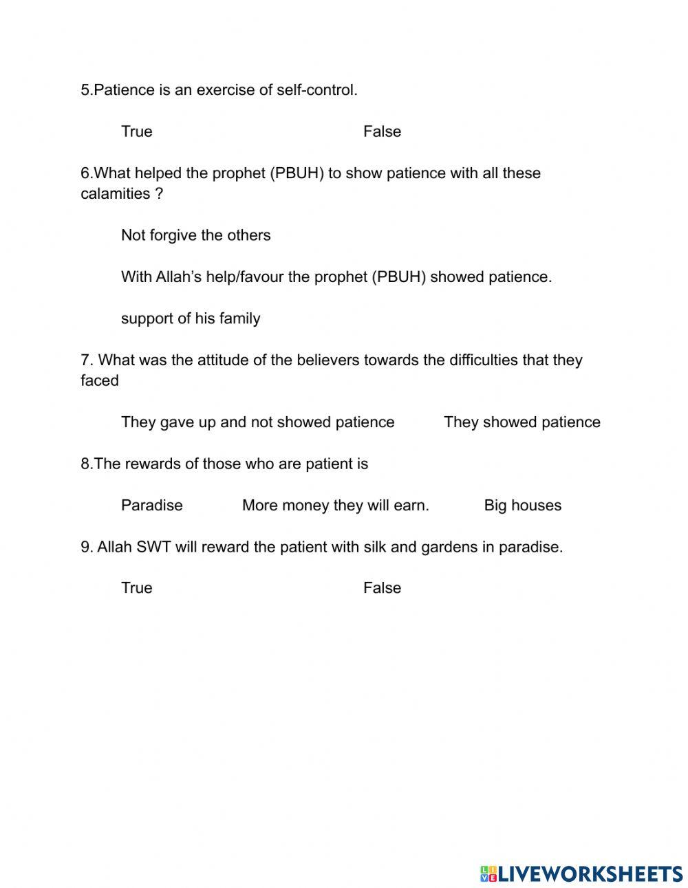 Patience of Prophet part1