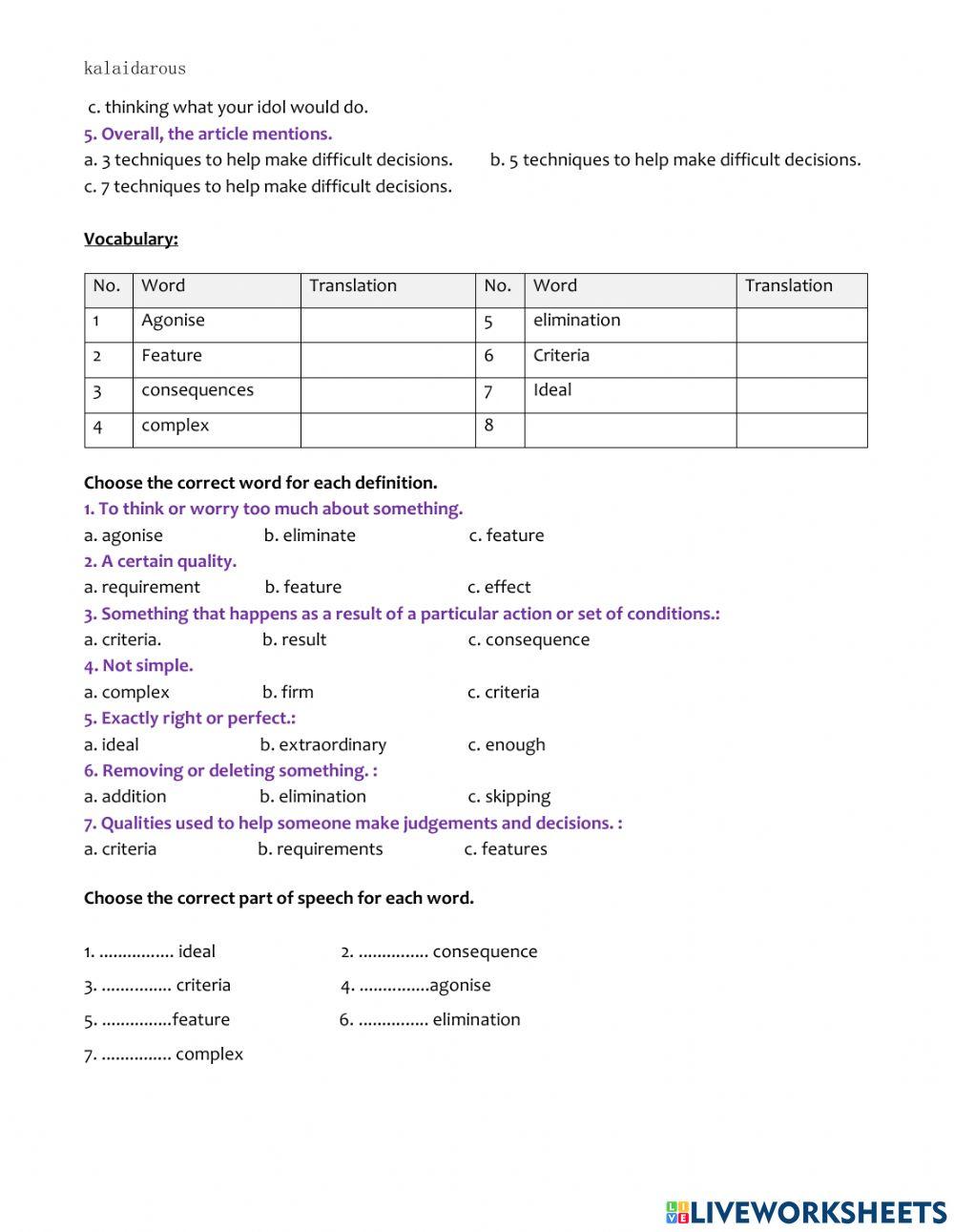 103 t9: Making important decisions