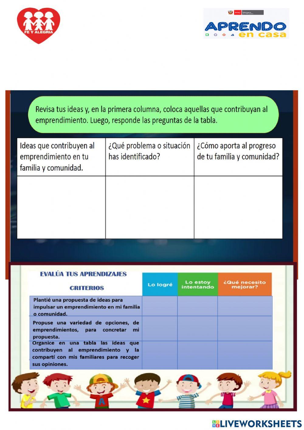 Plantear ideas para un emprendimiento que promueva el bienestar y el progreso de la familia y de la comunidad