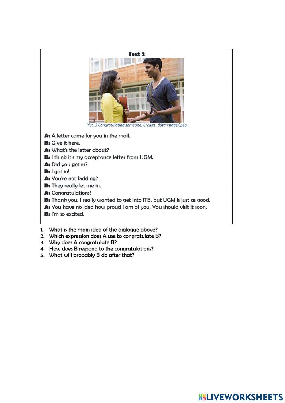 Complimenting others