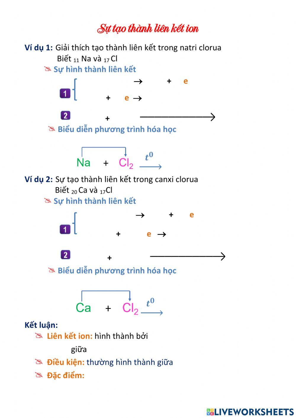 Sự tạo thành liên kết ion