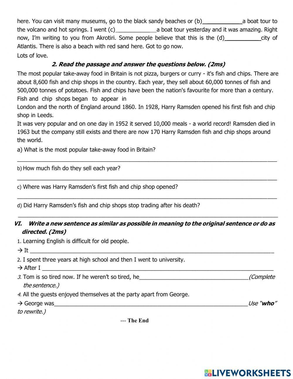 Second semester test (2019-2020)