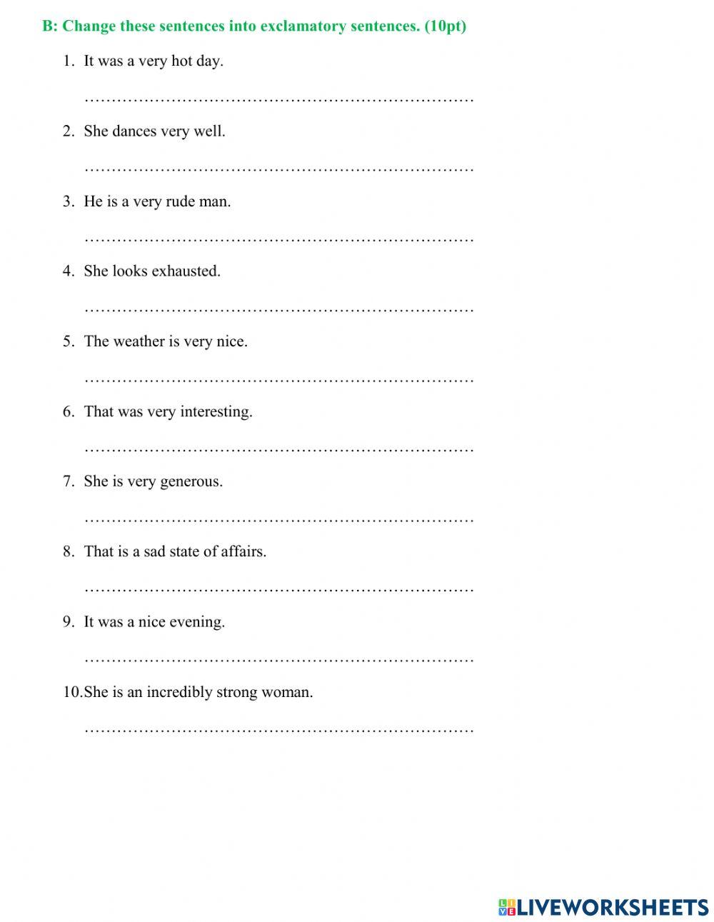 Level 5 Grammar Quiz- Sentence