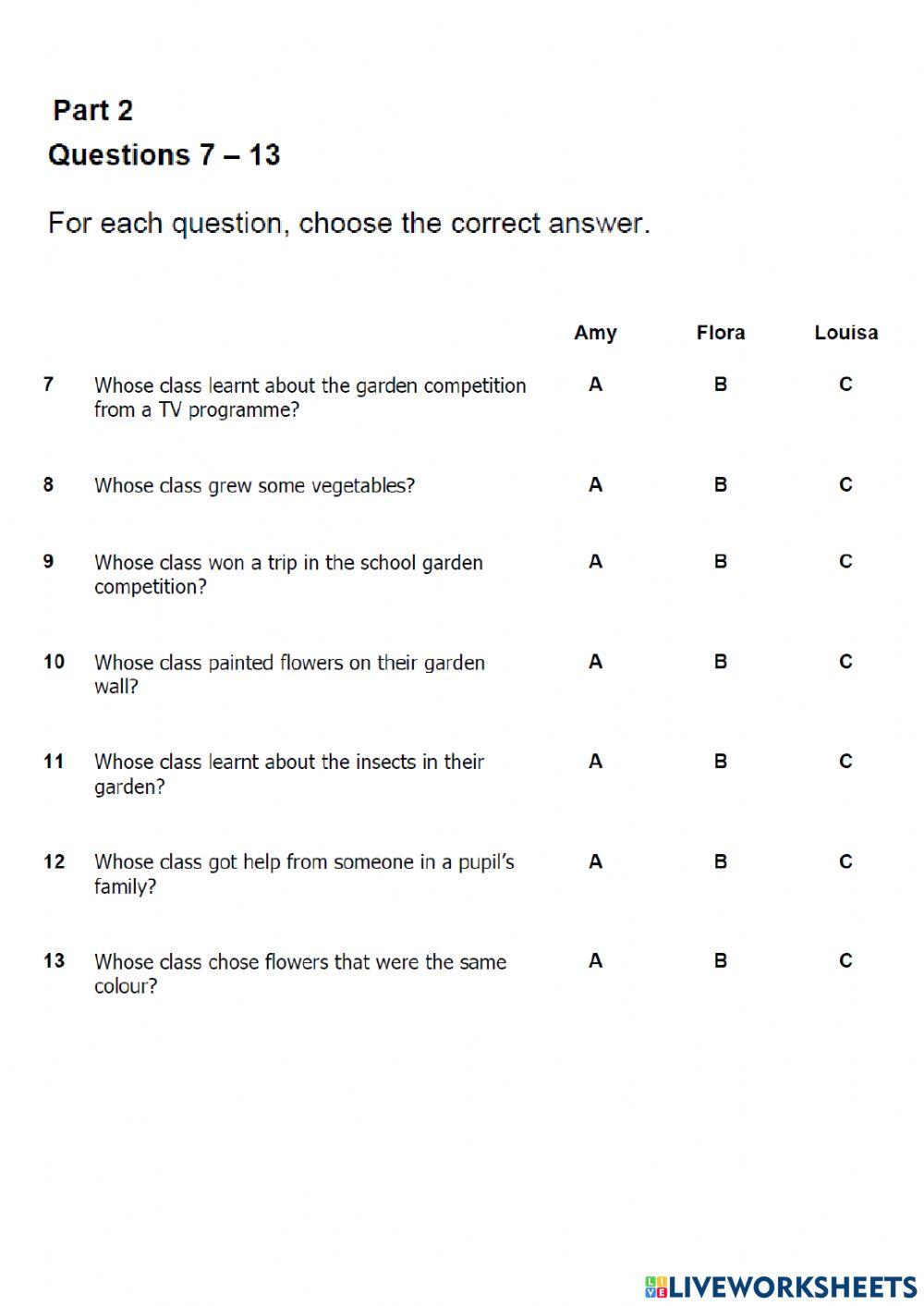 KET MODEL TEST READING AND WRITING