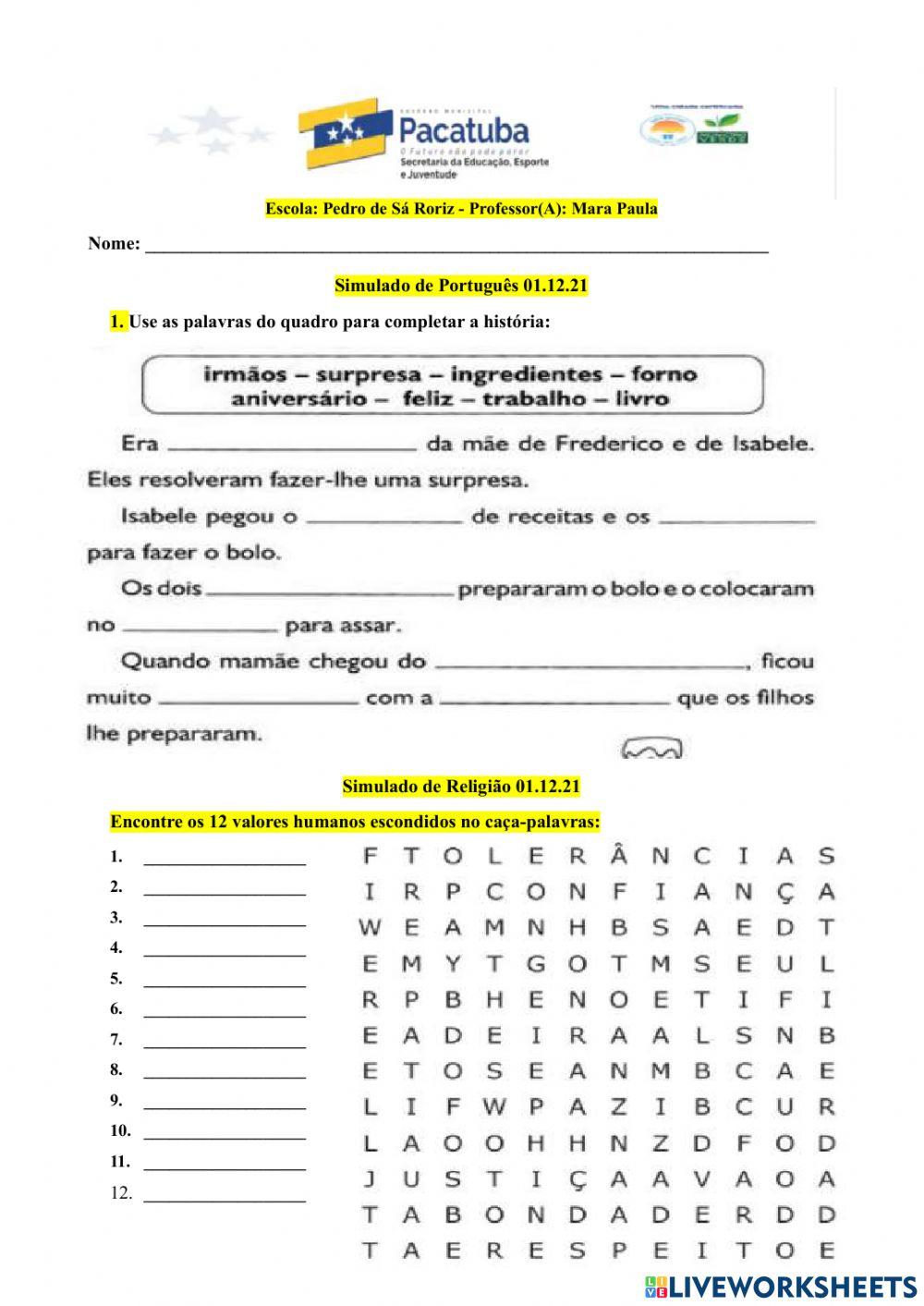 Simulado Port e Rel 01.12