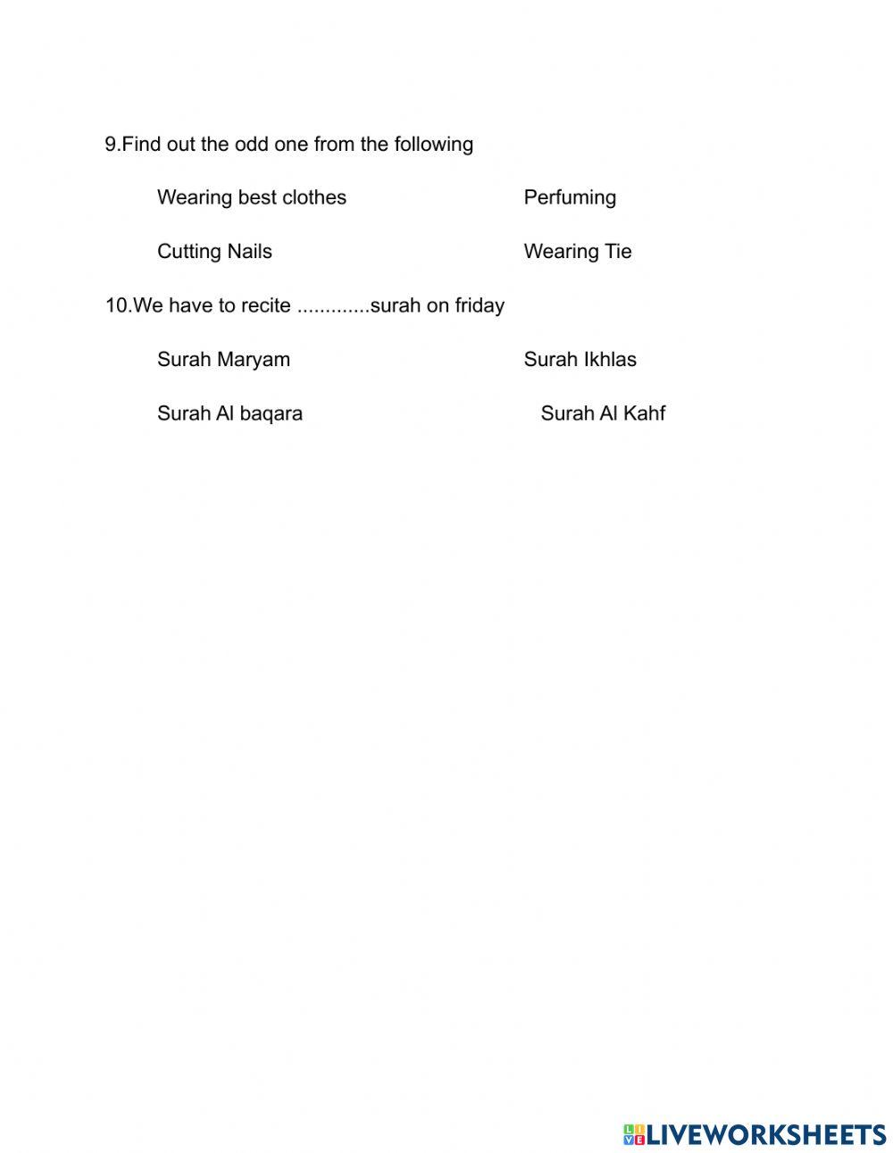 FRIDAY PRAYER AND THE PRAYER OF TWO FEASTS 	Part 1