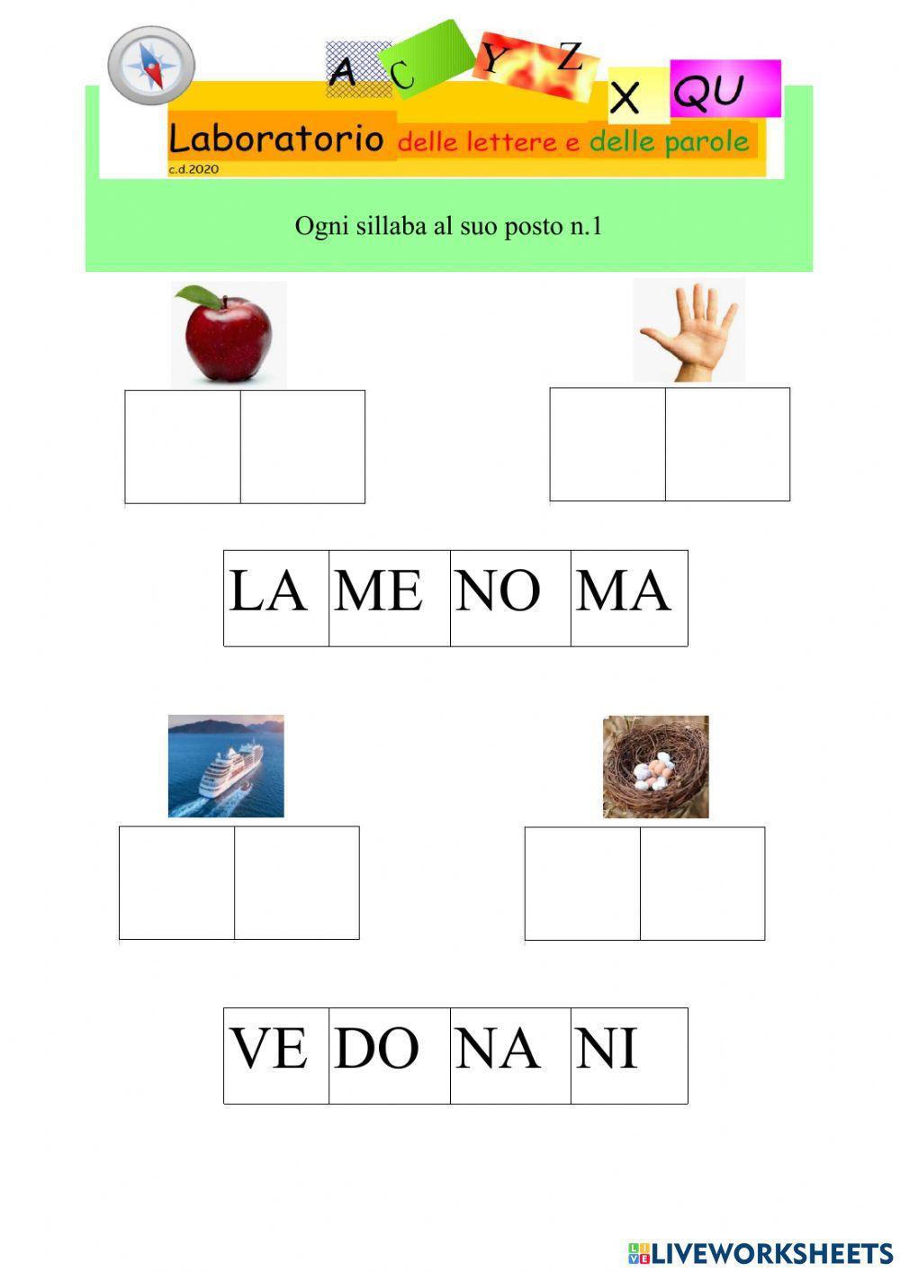 Bisillabe e Immagini n.1