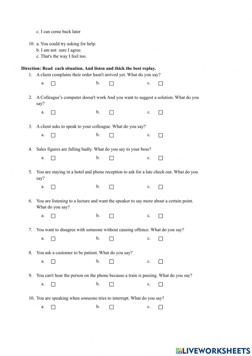 Soal UAS Mata Kuliah Listening