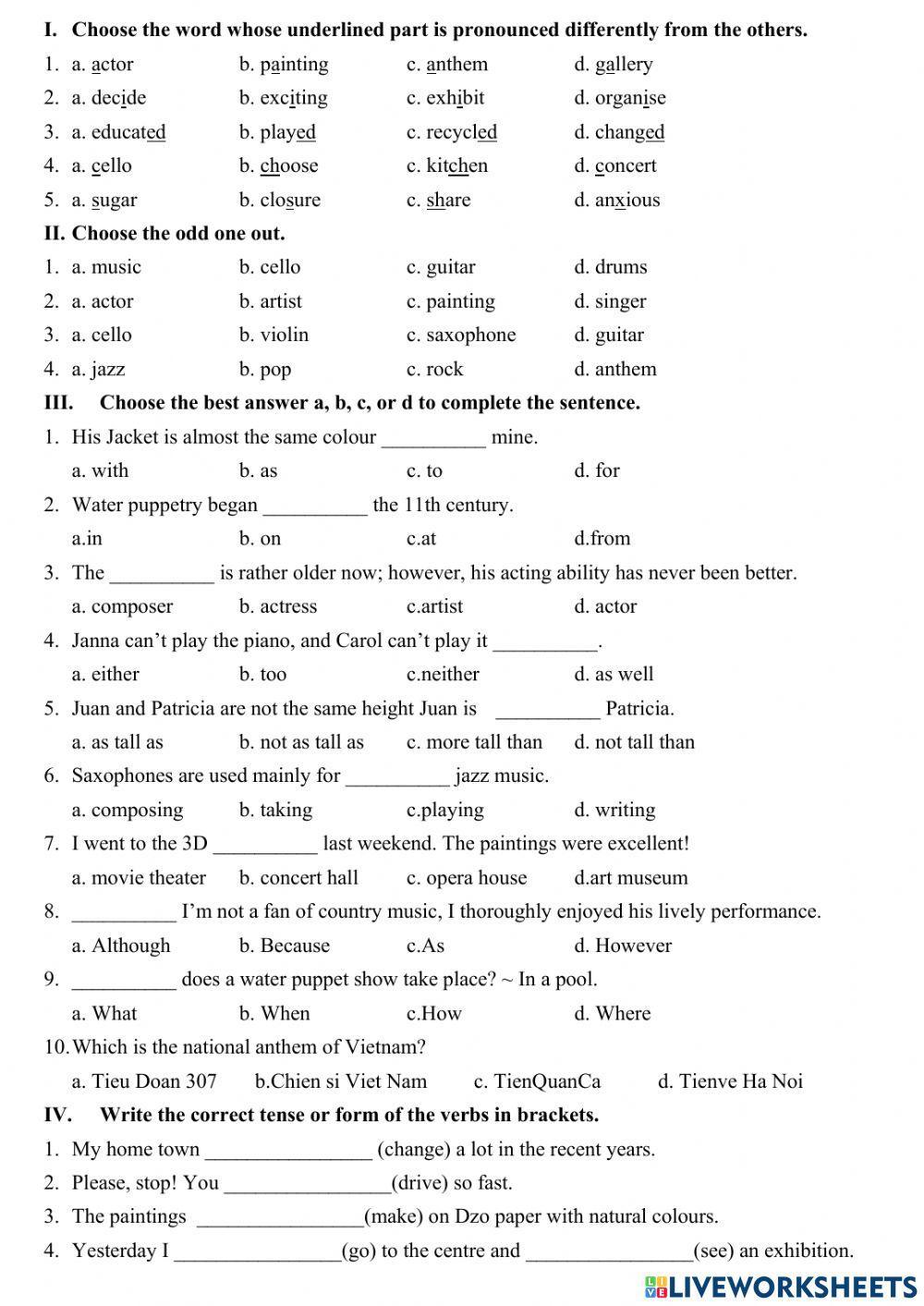 TA7 - Test yourself Unit 4 (MLH)
