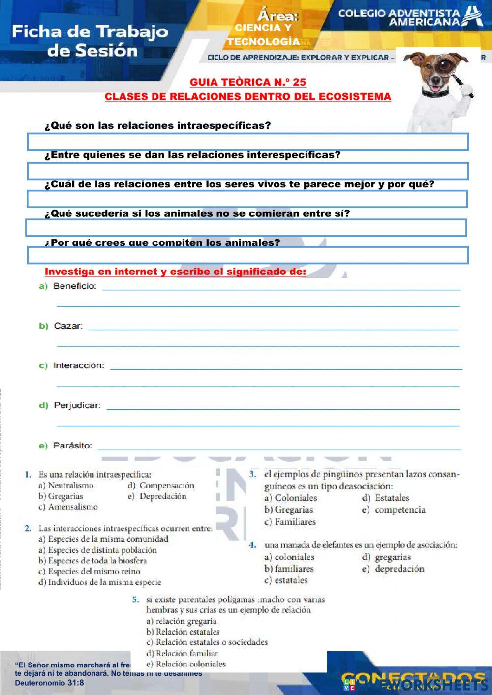 Relaciones interespecifias e intraespecificas