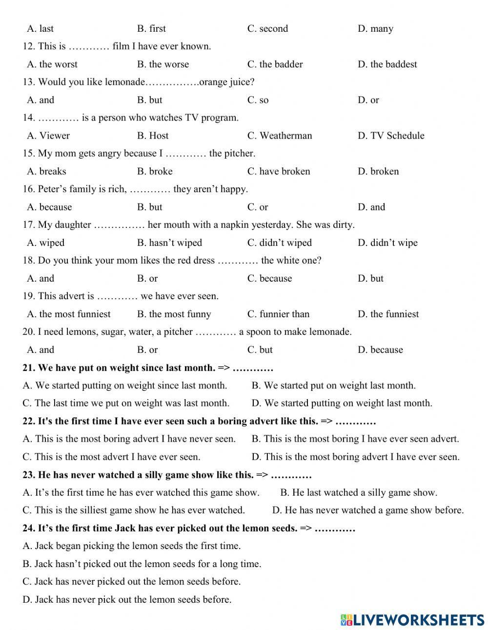 Group 5 - November test