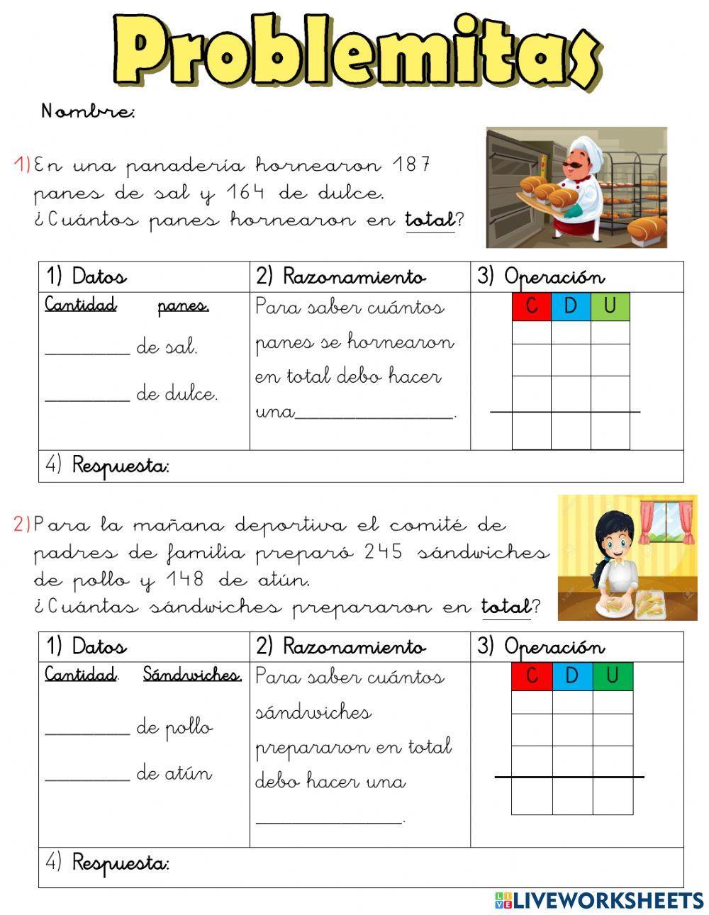 Problemas matemáticos - Adición
