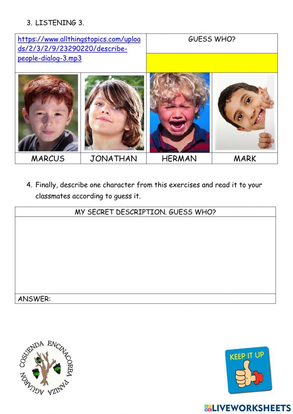 56 listening describing people