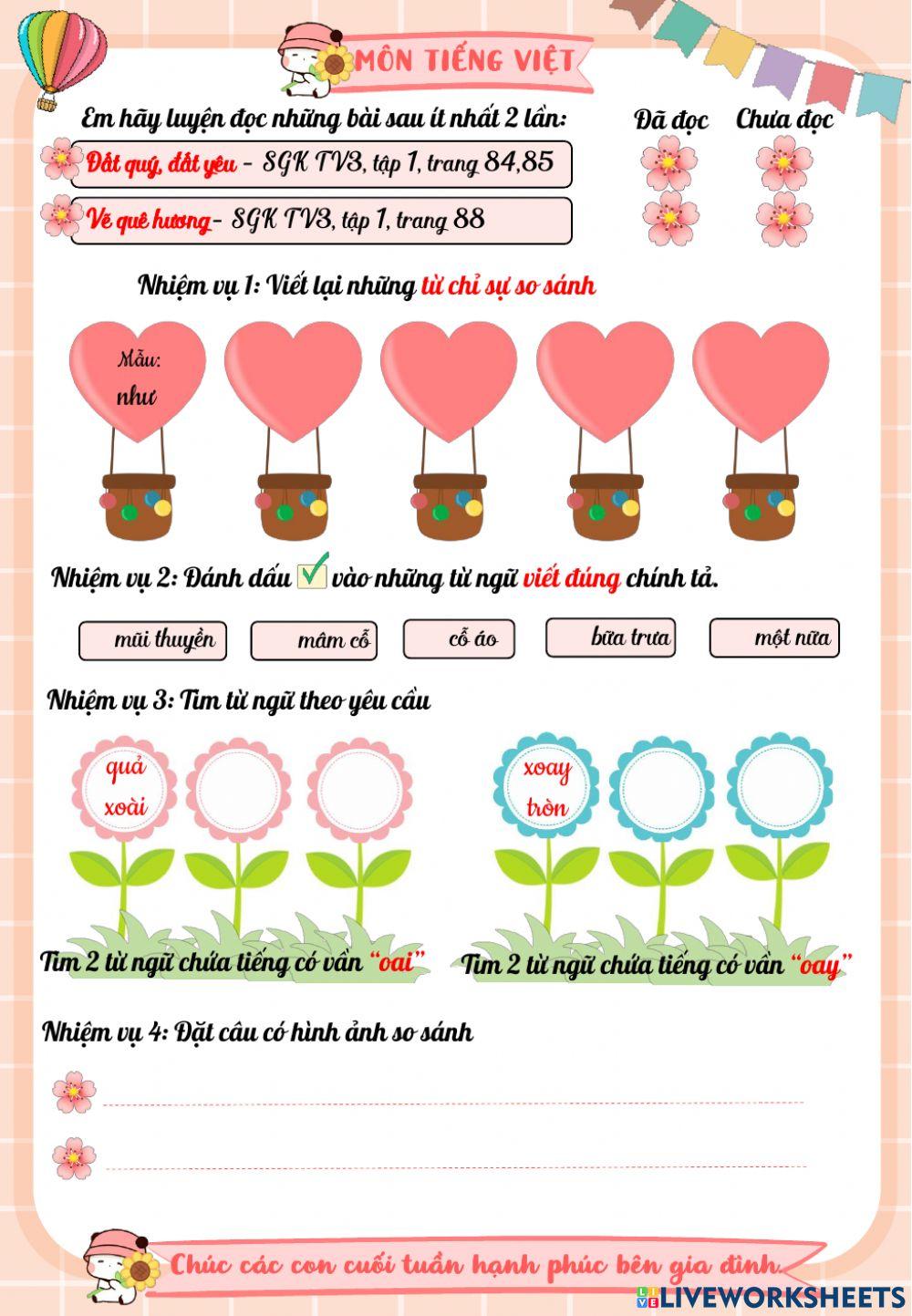 Phiếu ôn cuối tuần 10-lớp 3 Phiếu ôn cuối tuần 10-lớp 3