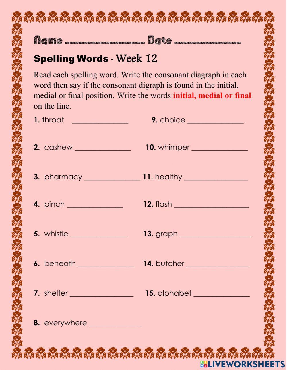 Consonant Digraphs