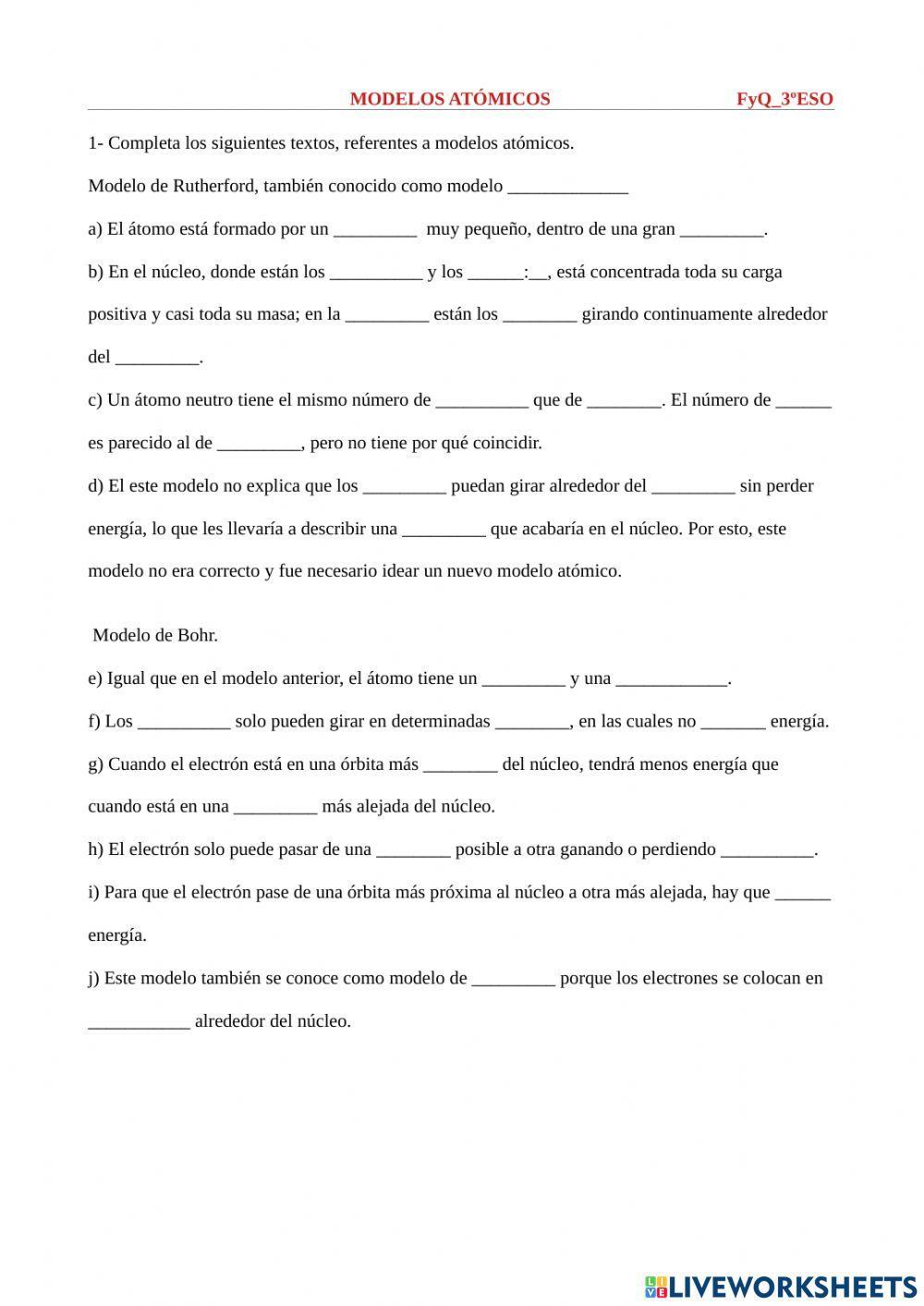 Modelos atómicos y partículas