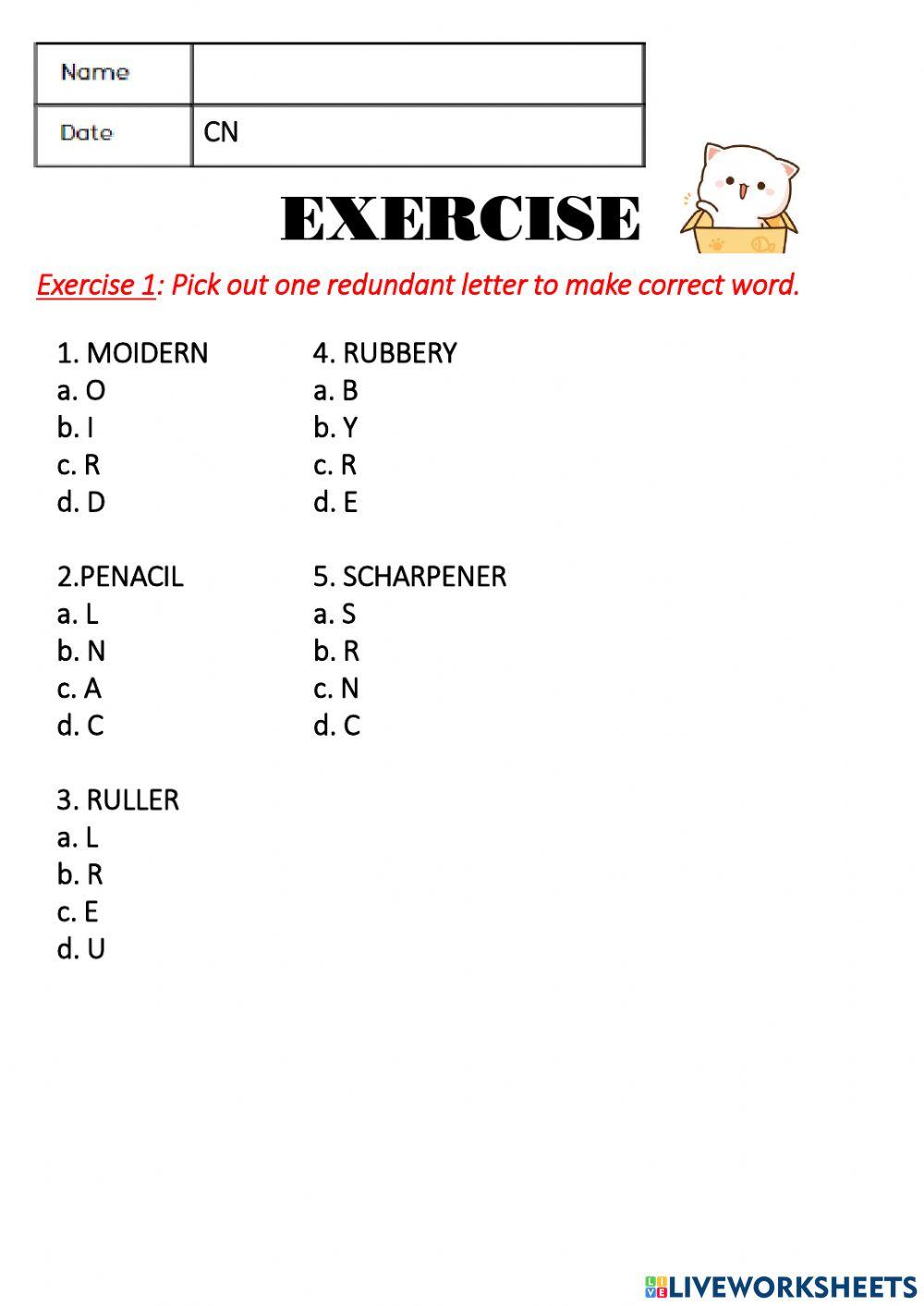 Grade 3 worksheet activity for 3 Live Worksheets