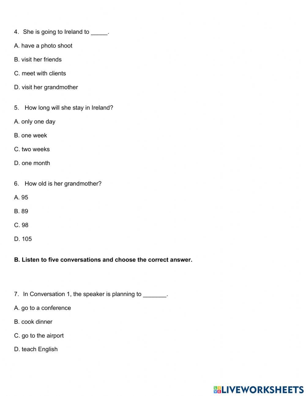 Listening quiz - 2 - regular 4