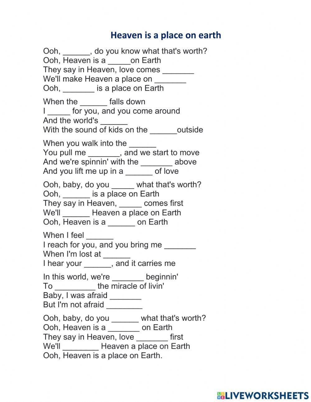 Heaven is a place on Earth by Belinda Carlisle